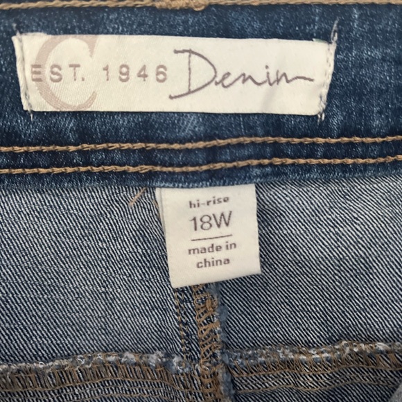 C est. 1946 Denim Hi Rise Jeans Raw Hem Size 18W - Picture 2 of 12